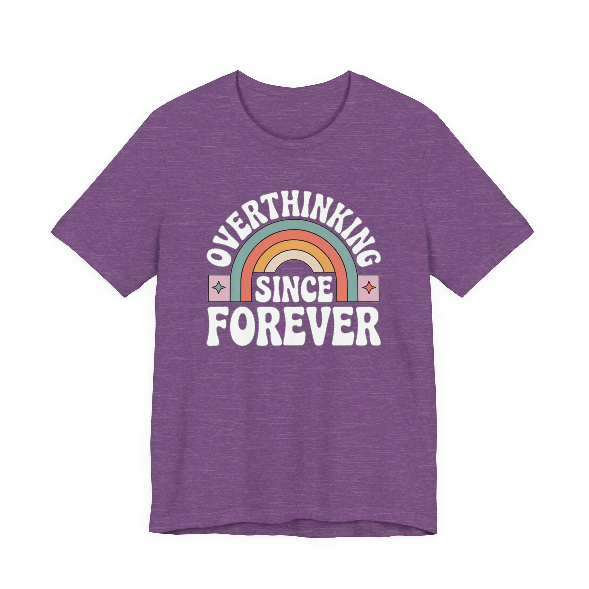 Overthinking Since Forever Retro Rainbow T-shirt