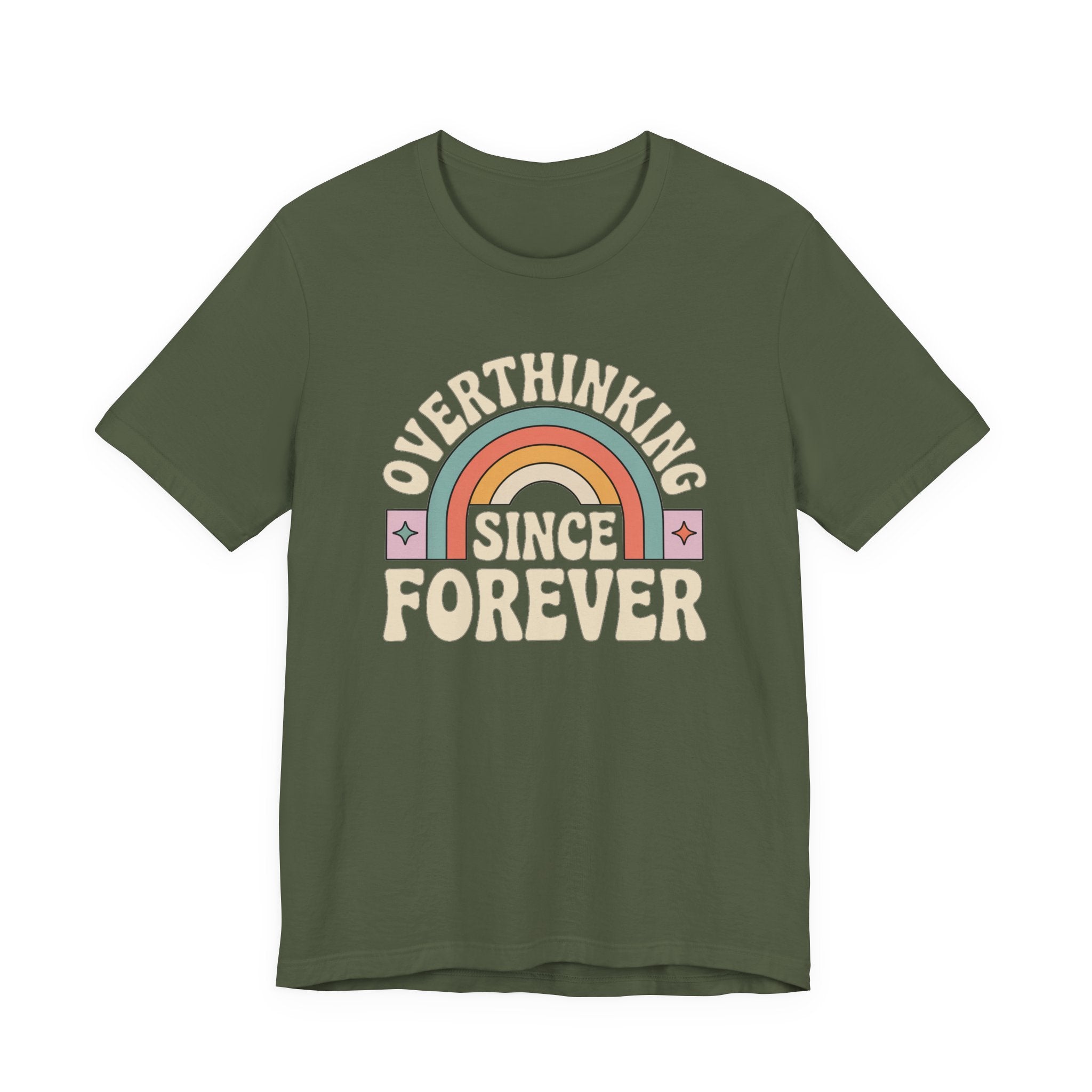 Overthinking Since Forever Retro Rainbow T-shirt